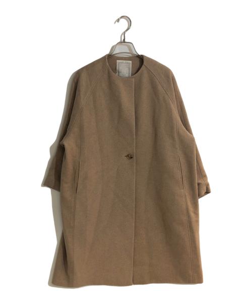 BEARDSLEY（ビアズリー）BEARDSLEY (ビアズリー) ノーカラーコート ベージュ サイズ:FREEの古着・服飾アイテム