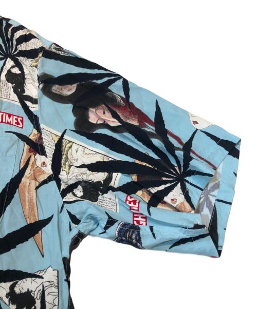WACKO MARIA（ワコマリア）WACKO MARIA (ワコマリア) HIGHTIMES (ハイ・タイムズ) S/S HAWAIIAN SHIRT/ハワイアンシャツ ブルー サイズ:Lの古着・服飾アイテム