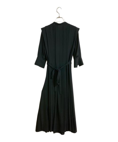 Snidel（スナイデル）SNIDEL (スナイデル) タックジョーゼットフレアワンピース ネイビーの古着・服飾アイテム