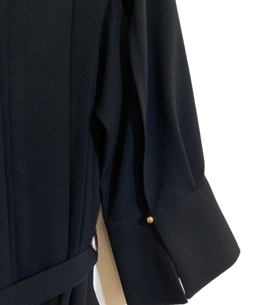 Snidel（スナイデル）SNIDEL (スナイデル) タックジョーゼットフレアワンピース ネイビーの古着・服飾アイテム