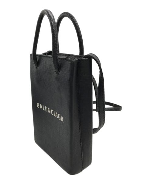 BALENCIAGA（バレンシアガ）BALENCIAGA (バレンシアガ) MINI SHOPPING BAG SQUARE CALF ブラックの古着・服飾アイテム