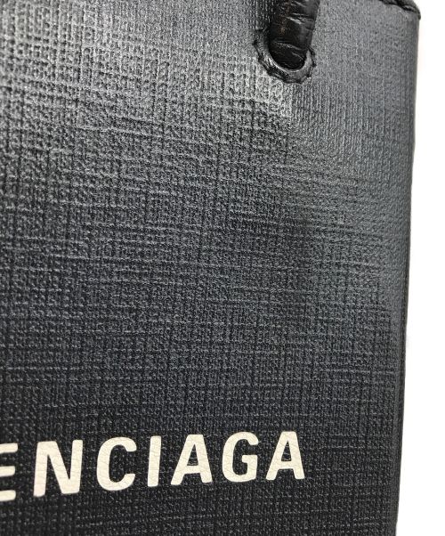 BALENCIAGA（バレンシアガ）BALENCIAGA (バレンシアガ) MINI SHOPPING BAG SQUARE CALF ブラックの古着・服飾アイテム