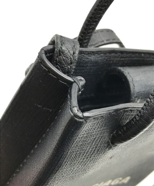 BALENCIAGA（バレンシアガ）BALENCIAGA (バレンシアガ) MINI SHOPPING BAG SQUARE CALF ブラックの古着・服飾アイテム
