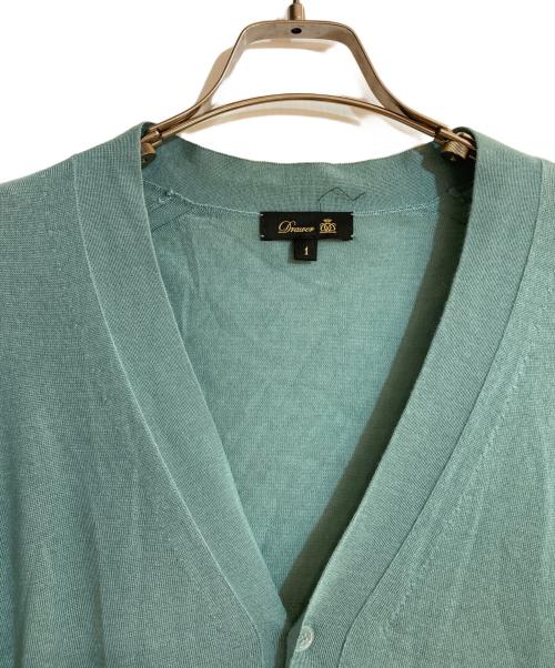 DRAWER（ドゥロワー）DRAWER (ドゥロワー) 18GカシミヤシルクVネックカーディガン グリーン サイズ:1の古着・服飾アイテム