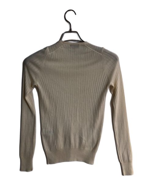 DRAWER（ドゥロワー）Drawer (ドゥロワー) 18Gカシミヤシルクリブクルーネックニット ホワイト サイズ:１の古着・服飾アイテム