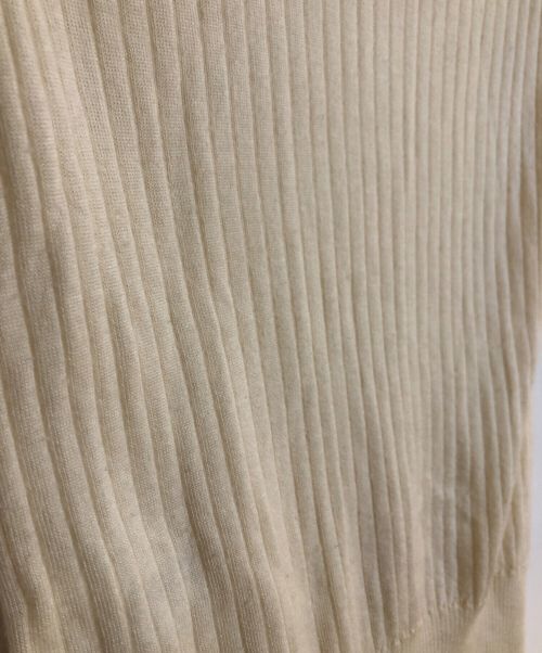 DRAWER（ドゥロワー）Drawer (ドゥロワー) 18Gカシミヤシルクリブクルーネックニット ホワイト サイズ:１の古着・服飾アイテム