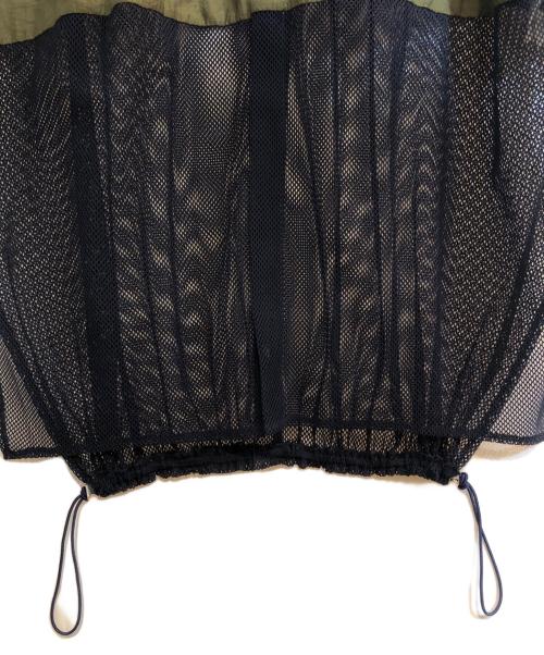 UN3D.（アンスリード）UN3D. (アンスリード) メッシュドッキングシャツ グリーン×ネイビー サイズ:Fの古着・服飾アイテム