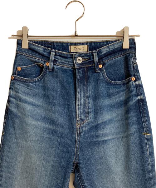 YANUK（ヤヌーク）YANUK (ヤヌーク) WAKA NOZAWA SQUAREHEM FLARE HAPPY PANTS/スクエアヘムフレアハッピーパンツ インディゴ サイズ:W24の古着・服飾アイテム