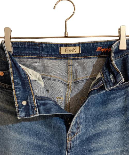 YANUK（ヤヌーク）YANUK (ヤヌーク) WAKA NOZAWA SQUAREHEM FLARE HAPPY PANTS/スクエアヘムフレアハッピーパンツ インディゴ サイズ:W24の古着・服飾アイテム