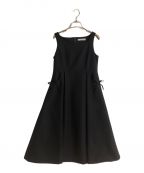 Jolie mignonジョリ―ミニョン）の古着「ポケットリボン付き ジャガードワンピース」｜ネイビー