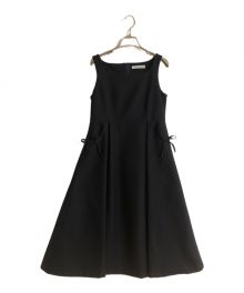 Jolie mignon（ジョリ―ミニョン）の古着「ポケットリボン付き ジャガードワンピース」｜ネイビー