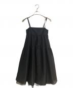 Jolie mignonジョリ―ミニョン）の古着「スパンオーガンジー ふんわりキャミドレス」｜ブラック