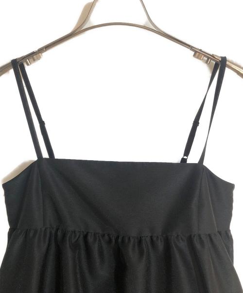 Jolie mignon（ジョリ―ミニョン）jolie mignon (ジョリ―ミニョン) スパンオーガンジー ふんわりキャミドレス ブラック サイズ:36の古着・服飾アイテム