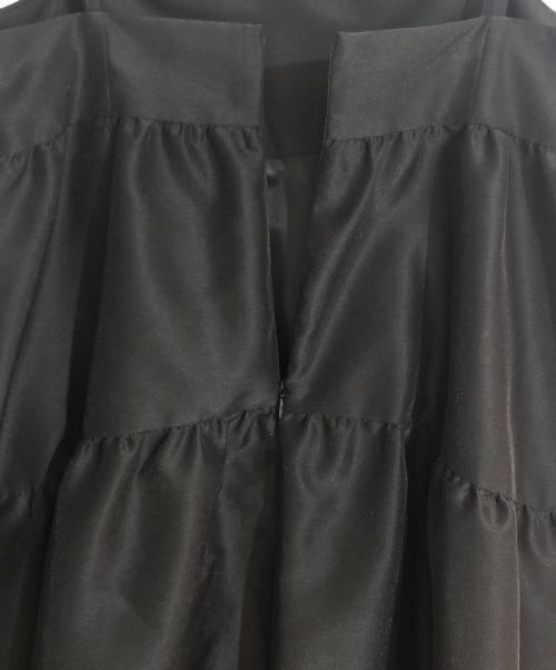 Jolie mignon（ジョリ―ミニョン）jolie mignon (ジョリ―ミニョン) スパンオーガンジー ふんわりキャミドレス ブラック サイズ:36の古着・服飾アイテム