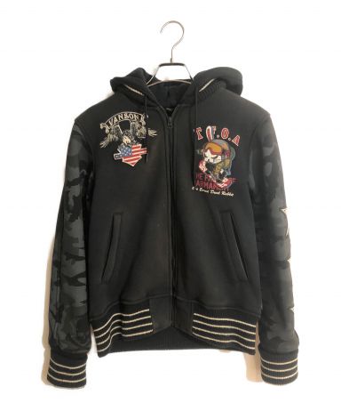 VANSON デスラビット　 ブルゾン　ブラック　アウター　刺繍　L 中古・古着通販】VANSON (バンソン) CROWS (クローズ) デスラビット