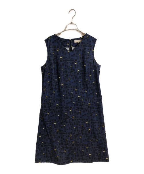 自由区（ジユウク）自由区 (ジユウク) ノースリーブワンピース ネイビー サイズ:46の古着・服飾アイテム