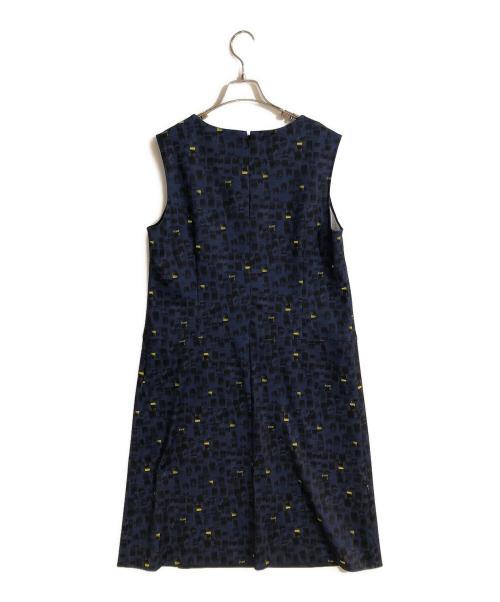 自由区（ジユウク）自由区 (ジユウク) ノースリーブワンピース ネイビー サイズ:46の古着・服飾アイテム