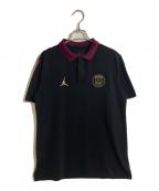 JORDANジョーダン）の古着「PSG TAPED ポロ」｜ブラック