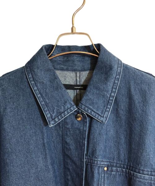 FRAMeWORK（フレームワーク）FRAMeWORK (フレームワーク) BLUE DENIM テントラインカバーオール インディゴ サイズ:FREEの古着・服飾アイテム