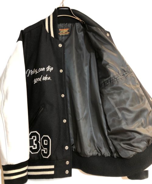skookum（スクーカム）skookum (スクーカム) TETE HOMME (テット オム) 別注 STADIUM JACKET ブラック×ホワイト サイズ:Mの古着・服飾アイテム
