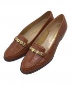 Salvatore Ferragamoサルヴァトーレ フェラガモ）の古着「ヴァラループフラットシューズ」｜ブラウン