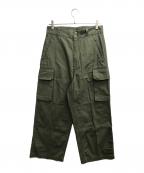shiunシウン）の古着「BACKSATIN M-47 FATIGUE PANTS(バックサテンM-47ファティーグパンツ)」｜オリーブ