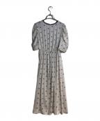 ANAYIアナイ）の古着「ドット ロング丈 パフスリーブワンピース」｜ホワイト