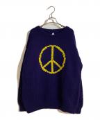 LOOKルック）の古着「PEACE HAND KNIT CREW/ピースハンドニットクルー」｜パープル