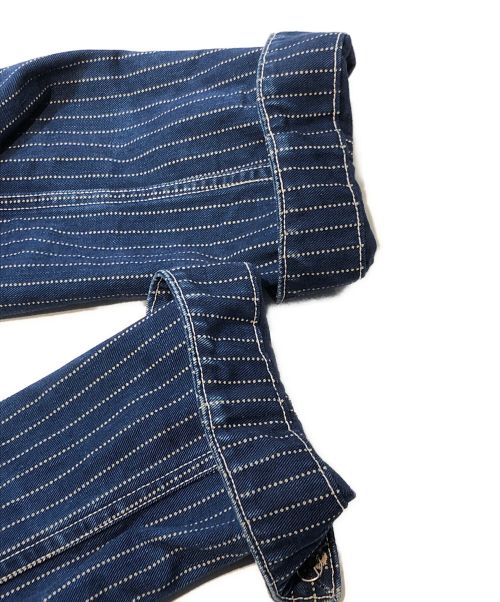 freewheelers（フリーホイーラーズ）FREEWHEELERS (フリーホイーラーズ) ウォバッシュストライプカバーオール ネイビー サイズ:38の古着・服飾アイテム