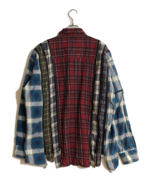 Rebuild by Needles（リビルドバイニードルス）Rebuild by Needles (リビルドバイニードルス) Flannel Shirt - 7 Cuts Zipped Wide Shirt/フランネルシャツ７カットジップワイドシャツ マルチカラー サイズ:不明の古着・服飾アイテム