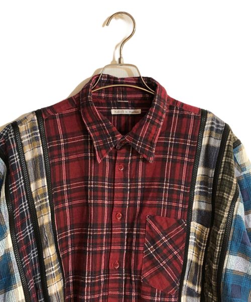 Rebuild by Needles（リビルドバイニードルス）Rebuild by Needles (リビルドバイニードルス) Flannel Shirt - 7 Cuts Zipped Wide Shirt/フランネルシャツ７カットジップワイドシャツ マルチカラー サイズ:不明の古着・服飾アイテム
