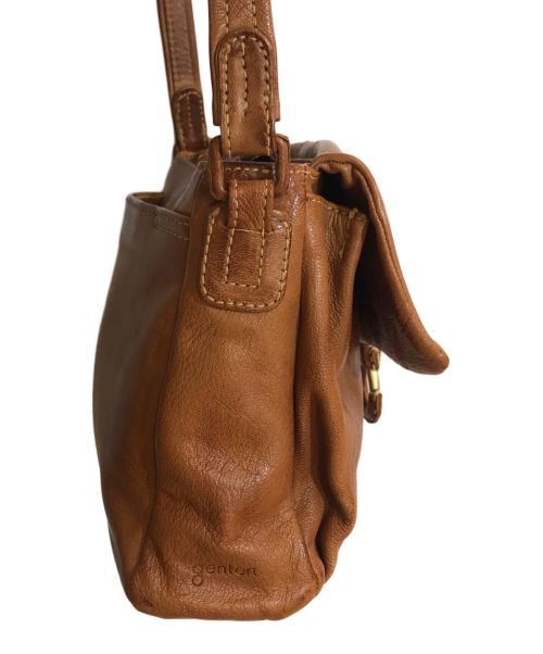 genten（ゲンテン）genten (ゲンテン) フックデザイン ショルダーバッグ ブラウンの古着・服飾アイテム