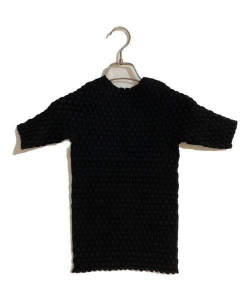 DRIES VAN NOTEN（ドリスヴァンノッテン）DRIES VAN NOTEN (ドリスヴァンノッテン) TINGLE ストレッチクルーネック半袖カットソー ブラック サイズ:XSの古着・服飾アイテム