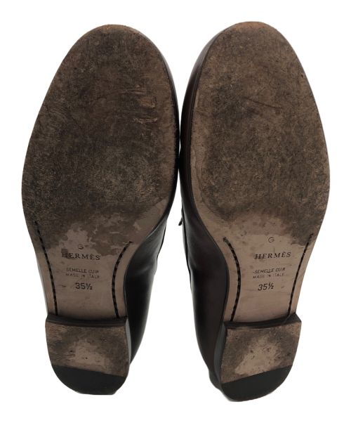 HERMES（エルメス）HERMES (エルメス) ベーシックローファー ブラウン サイズ:35 1/2の古着・服飾アイテム