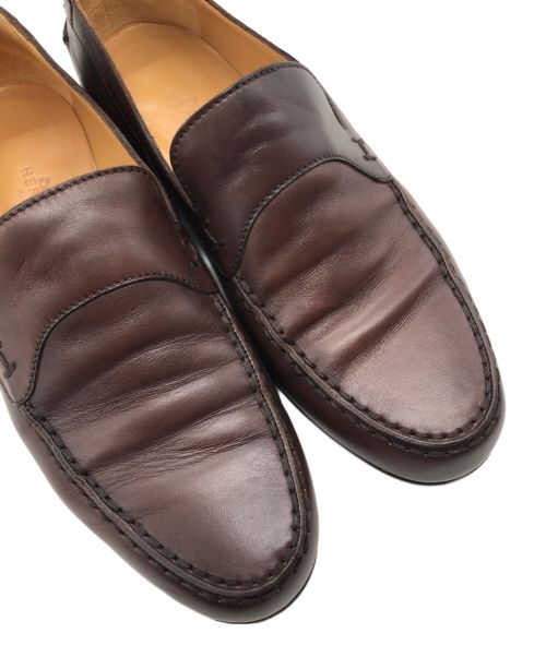 HERMES（エルメス）HERMES (エルメス) ベーシックローファー ブラウン サイズ:35 1/2の古着・服飾アイテム