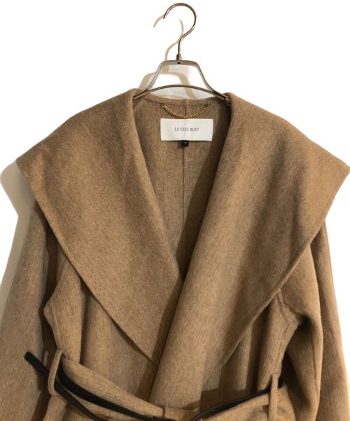 LE CIEL BLEU（ルシェルブルー）LE CIEL BLEU (ルシェルブルー) Big Collar Belted Maxi Coat/ビックカラーベルテッドマキシコート ベージュ サイズ:36の古着・服飾アイテム