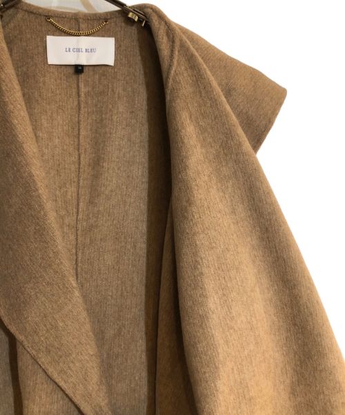 LE CIEL BLEU（ルシェルブルー）LE CIEL BLEU (ルシェルブルー) Big Collar Belted Maxi Coat/ビックカラーベルテッドマキシコート ベージュ サイズ:36の古着・服飾アイテム
