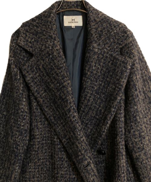HANAE MORI（ハナエモリ）HANAE MORI (ハナエモリ) モヘアブレンドダブルコート ネイビー サイズ:40の古着・服飾アイテム