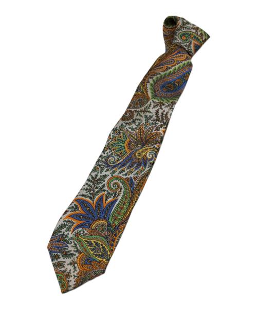 ETRO（エトロ）ETRO (エトロ) シルクネクタイ オレンジ×グリーン サイズ:不明 未使用品の古着・服飾アイテム
