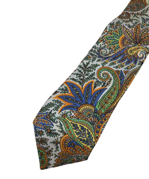 ETRO（エトロ）ETRO (エトロ) シルクネクタイ オレンジ×グリーン サイズ:不明 未使用品の古着・服飾アイテム