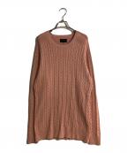 BEAMS PLUSビームスプラス）の古着「コットンリネン ケーブルニット」｜ピンク