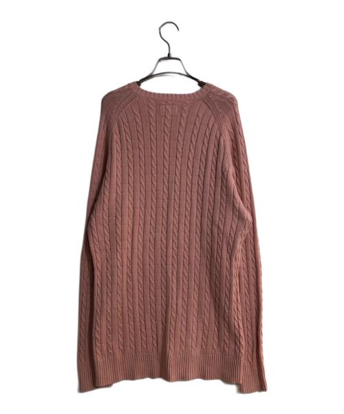 BEAMS PLUS（ビームスプラス）BEAMS PLUS (ビームスプラス) コットンリネン ケーブルニット ピンク サイズ:Lの古着・服飾アイテム
