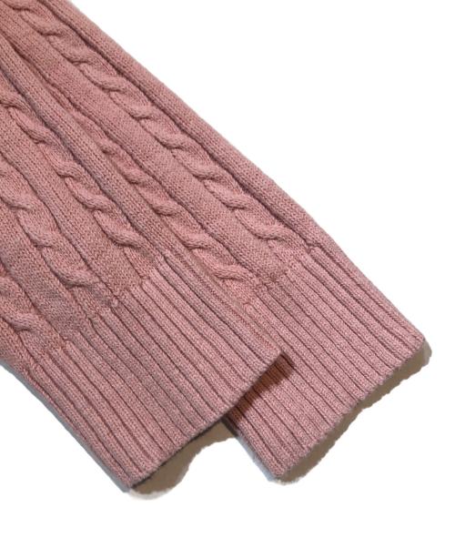 BEAMS PLUS（ビームスプラス）BEAMS PLUS (ビームスプラス) コットンリネン ケーブルニット ピンク サイズ:Lの古着・服飾アイテム