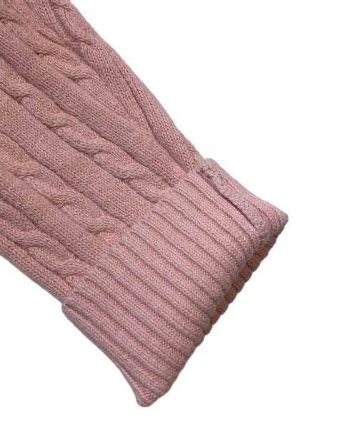 BEAMS PLUS（ビームスプラス）BEAMS PLUS (ビームスプラス) コットンリネン ケーブルニット ピンク サイズ:Lの古着・服飾アイテム