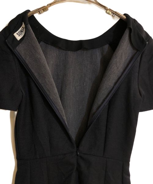 SONIA BY SONIA RYKIEL（ソニアバイソニアリキエル）SONIA BY SONIA RYKIEL (ソニアバイソニアリキエル) フラワービジューワンピース ネイビー サイズ:36の古着・服飾アイテム