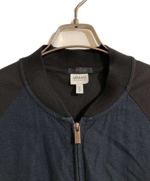 ARMANI COLLEZIONI（アルマーニ コレツィオーニ）ARMANI COLLEZIONI (アルマーニ コレツィオーニ) バイカラーブルゾン インディゴ×ブラック サイズ:Mの古着・服飾アイテム