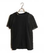 sacaiサカイ）の古着「Chiffon x Cotton Jersey T-Shirt」｜ブラック