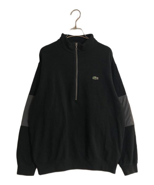 LACOSTE（ラコステ）LACOSTE (ラコステ) BEAUTY&YOUTH (ビューティーアンドユース) 別注 鹿の子 ハーフジッププルオーバー ブラック サイズ:Sの古着・服飾アイテム