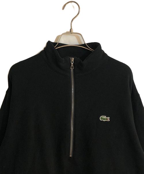 LACOSTE（ラコステ）LACOSTE (ラコステ) BEAUTY&YOUTH (ビューティーアンドユース) 別注 鹿の子 ハーフジッププルオーバー ブラック サイズ:Sの古着・服飾アイテム