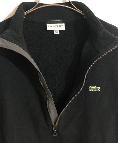 LACOSTE（ラコステ）LACOSTE (ラコステ) BEAUTY&YOUTH (ビューティーアンドユース) 別注 鹿の子 ハーフジッププルオーバー ブラック サイズ:Sの古着・服飾アイテム